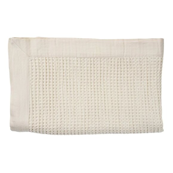 Cotton Waffle Throw for Year-Around Use by Jennifer Adams , 60"x70" - Picture 3 of 6